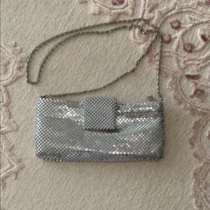 Silver chain link Evening Clutch with Chain Strap